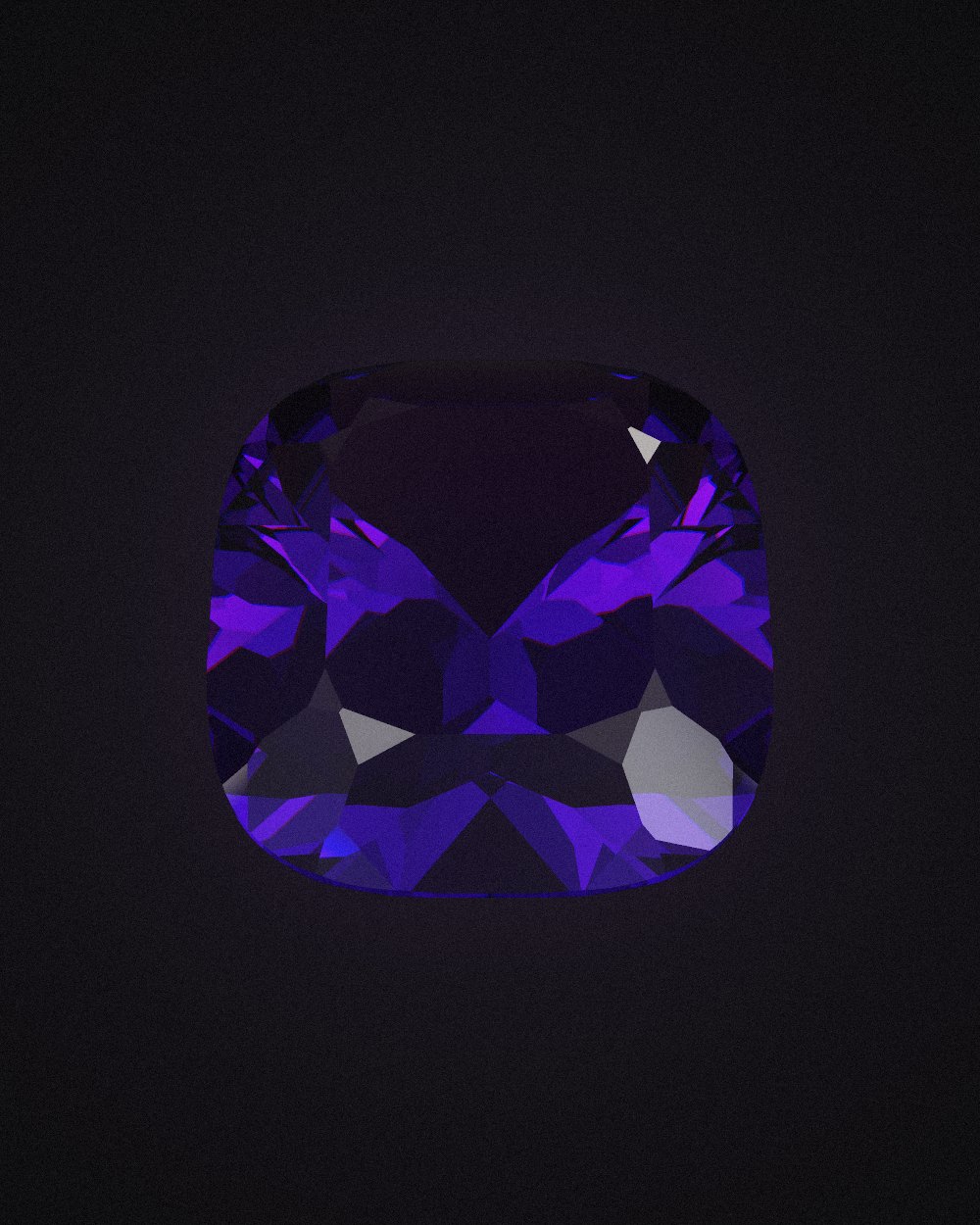 Cushion-cut amethyst