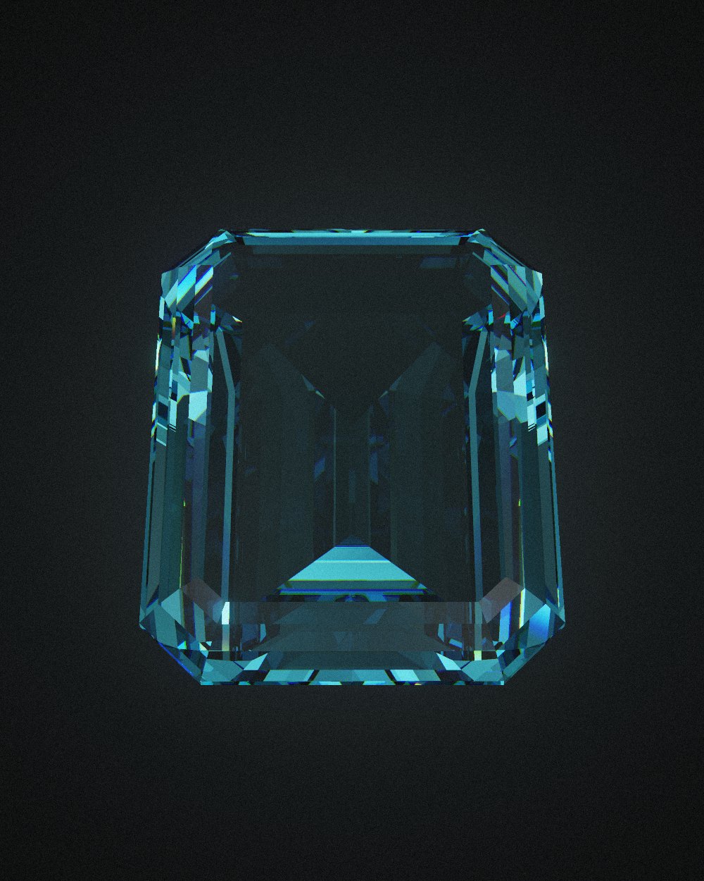 Emerald-cut aquamarine