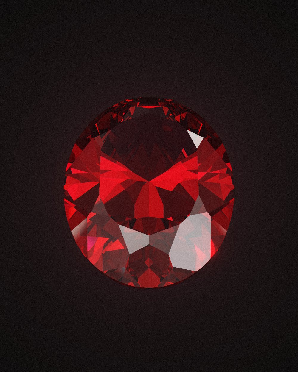 Oval-cut ruby