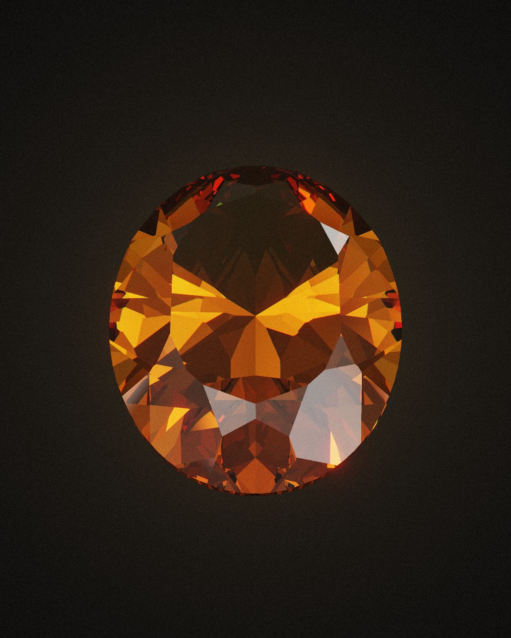 Oval golden topaz