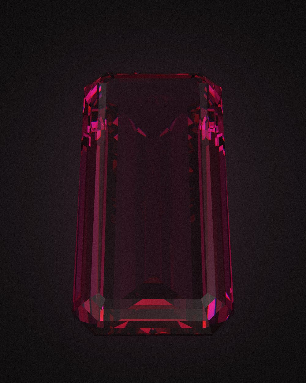 Elongated step-cut pink tourmaline