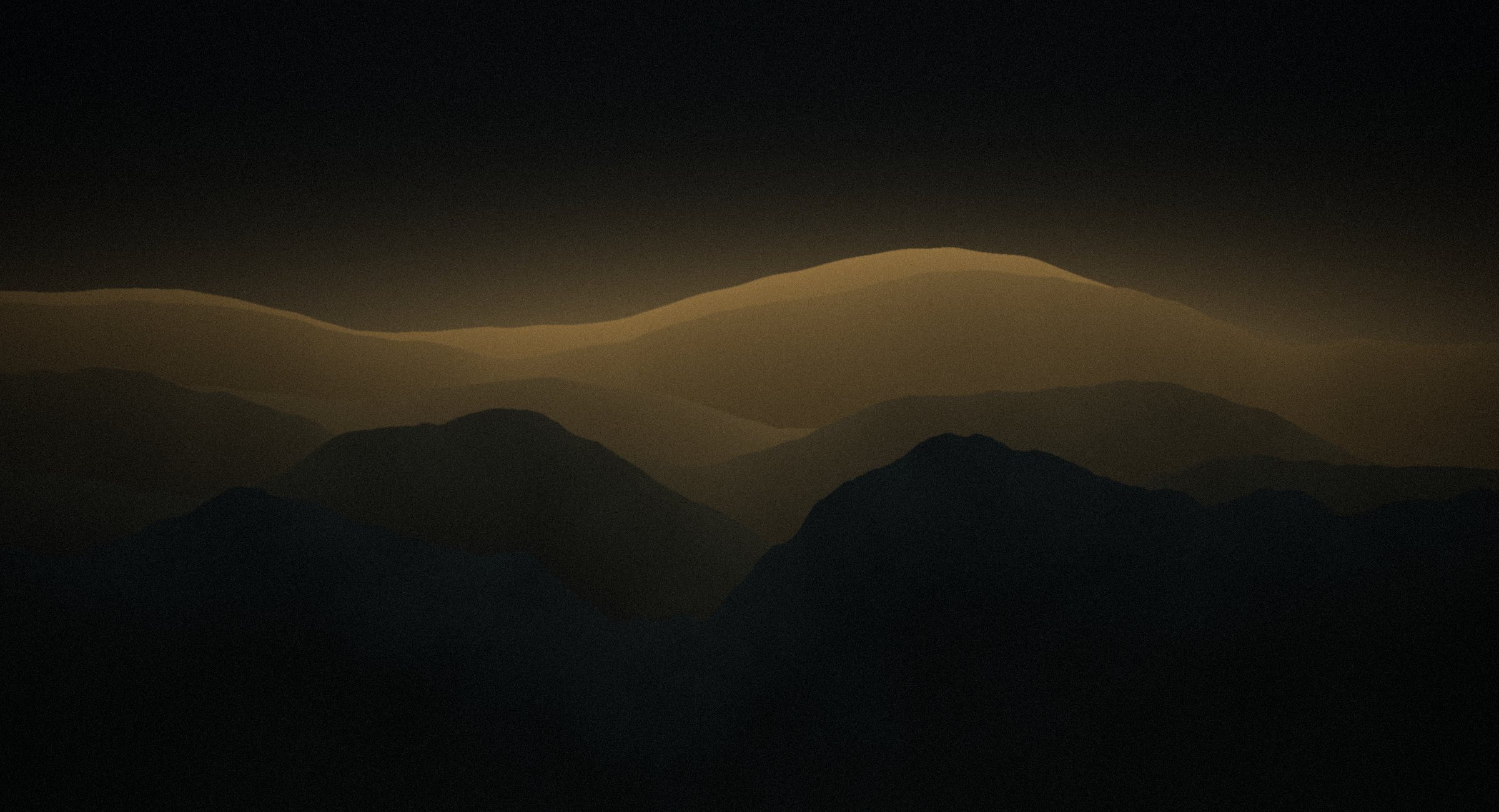 Mountain ridgelines at dusk